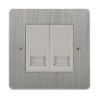 2 Gang Master Telephone Socket: White Insert