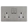 2 Gang 13 Amp Plug Socket: White Insert