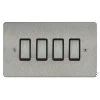 4 Gang 20 Amp 2 Way Switch: Black Insert