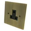 1 Gang 5 Amp Round Pin Socket: Black Insert