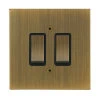 2 Gang 20 Amp 2 Way Light Switch: Black Insert