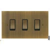 3 Gang 20 Amp 2 Way Light Switch: Black Insert