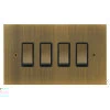 4 Gang 20 Amp 2 Way Light Switch: Black Insert