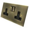 2 Gang 13 Amp Socket: Black Insert