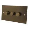 3 Gang 100W 2 Way LED (Trailing Edge) Dimmer (Min Load 1W, Max Load 100W)