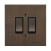 2 Gang 20 Amp 2 Way Switch: Black Insert