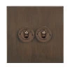 2 Gang Toggle Combination : 1 x 20 Amp Intermediate Toggle Switch + 1 x 20 Amp 2 Way Toggle Switch Executive Square Cocoa Bronze Intermediate Toggle Switch and Toggle Switch Combination