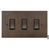 3 Gang 20 Amp 2 Way Switch: Black Insert