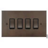 4 Gang 20 Amp 2 Way Switch: Black Insert