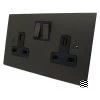 2 Gang 13 Amp Plug Socket: Black Insert