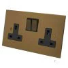 2 Gang 13 Amp Plug Socket: Black Insert