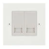 2 Gang Master Telephone Socket: White Insert