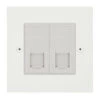 2 Gang RJ45 CAT 6 Socket: White Insert