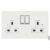 13 Amp Double Plug Socket: White Insert