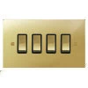 4 Gang 20 Amp 2 Way Switch: Black Insert