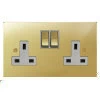 2 Gang 13 Amp Plug Socket: White Insert