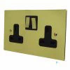 2 Gang 13 Amp Plug Socket: Black Insert