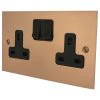 Double 13 Amp Socket - Black Trim
