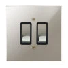 2 Gang 20 Amp 2 Way Switch: Black Insert