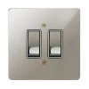 2 Gang Combination 1 x 20amp Intermediate Switch + 1 x 20amp 2 Way Switch: White Insert 