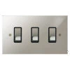 3 Gang 20 Amp 2 Way Switch: Black Insert