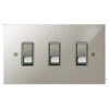 3 Gang 20 Amp 2 Way Switch: White Insert