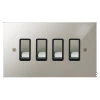 4 Gang 20 Amp 2 Way Switch: Black Insert