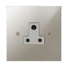 1 Gang 5 Amp Round Pin Socket: White Insert