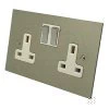 2 Gang 13 Amp Plug Socket: White Insert