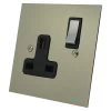 1 Gang 13 Amp Plug Socket: Black Insert