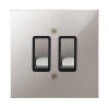 2 Gang 20 Amp 2 Way Switch: Black Insert