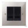 2 Gang Master Telephone Socket: Black Insert