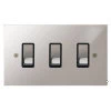 3 Gang 20 Amp 2 Way Switch: Black Insert