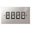 4 Gang 20 Amp 2 Way Switch: Black Insert