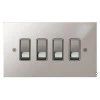 4 Gang 20 Amp 2 Way Switch: White Insert