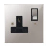 1 Gang 13 Amp Plug Socket: Black Insert