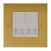 2 Gang Master Telephone Socket: White Insert