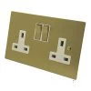 2 Gang 13 Amp Plug Socket: White Insert