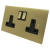 2 Gang 13 Amp Plug Socket: Black Insert