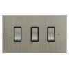 3 Gang 20 Amp 2 Way Switch: Black Insert