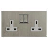 2 Gang 13 Amp Plug Socket: White Insert