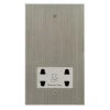 Shaver Socket Outlet 110 | 240 Volts : White Trim Executive Square Satin Nickel Shaver Socket