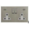 Double Socket with 2 USB chargers - 1 USB for Tablet | Phone Charging and 1 Phone Charging Socket - White Trim 