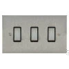 3 Gang 20 Amp 2 Way Switch: Black Insert