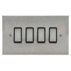 4 Gang 20 Amp 2 Way Switch: Black Insert