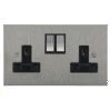 2 Gang 13 Amp Plug Socket: Black Insert