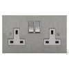 2 Gang 13 Amp Plug Socket: White Insert