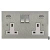 Double Socket with 2 USB chargers - 1 USB for Tablet | Phone Charging and 1 Phone Charging Socket - White Trim 