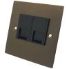 2 Gang RJ45 CAT 6 Socket: Black Insert