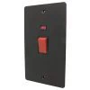 45 Amp Double Pole Switch - Vertical Plate : Black Trim